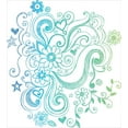 thumbnail image 3 of Ambesonne Flowers Duvet Cover Set, Ombre Sketchy Floral, King, Turquoise White, 3 of 3