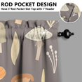 thumbnail image 3 of Mushroom (58) Kitchen Curtains - Vintage Tier Curtains for Bathroom Living RV Rod Pocket Window Drapes 36 Inch 2 Panels Set 27.5"x39" Window Treatment Tiers, 3 of 4