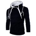 thumbnail image 1 of Sudadera con capucha de manga larga para hombre, suéter con cremallera, cuello alto, chaqueta superior, abrigo, color negro, 1 of 3