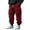 Wine, variant on Giftesty Men's Solid Color Casual Elastic Waist Drawstring Pocketed Comfortable Cuffed Ankle Long Pants for Daily Wear Lounge