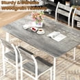 thumbnail image 4 of Stmoze Gray Dining Table Set for 4, 5 Pieces Rectangle Kitchen Table and Chairs Set, Wooden Dining Room Set with 4 Backrest Dining Chairs, Farmhouse 4 Person Dining Set for Small Space, Gray, 4 of 6