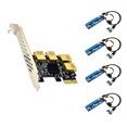 thumbnail image 4 of ziyahi PCI-E Expansion Card PCI-E Riser Board 4 Ports USB Adapter Card 1 to 4 Riser Card Set, 6pin Expansion Cable 4 large 4PIN, 4 of 6