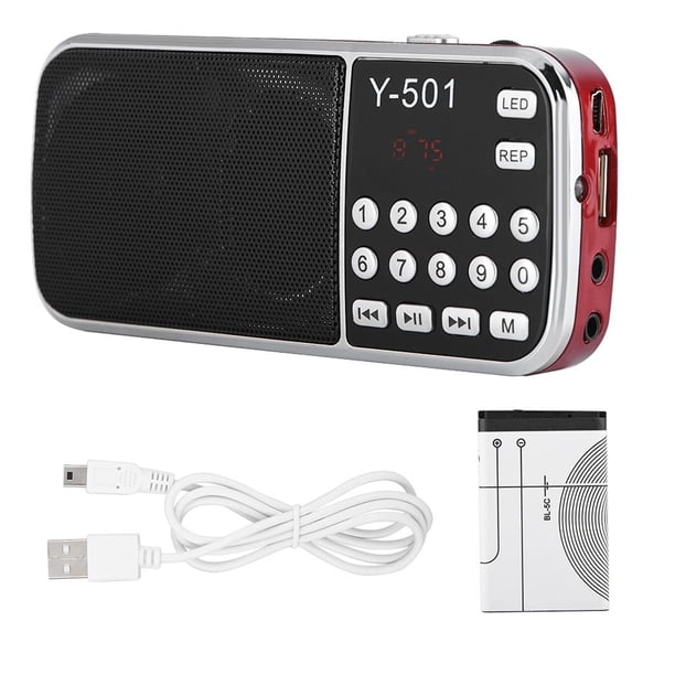 Radio Fm Estéreo De 78-108 Mhz Radio De Tarjeta Tf Digital Con Cancelación De Ruido De Alta Sensibilidad - Rojo Yuarrent EL006694-00