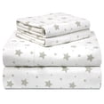thumbnail image 1 of Pointehaven 180 GSM Velvet Feel Luxury Cotton Printed Flannel Sheet Set, Full, Stars, 1 of 1