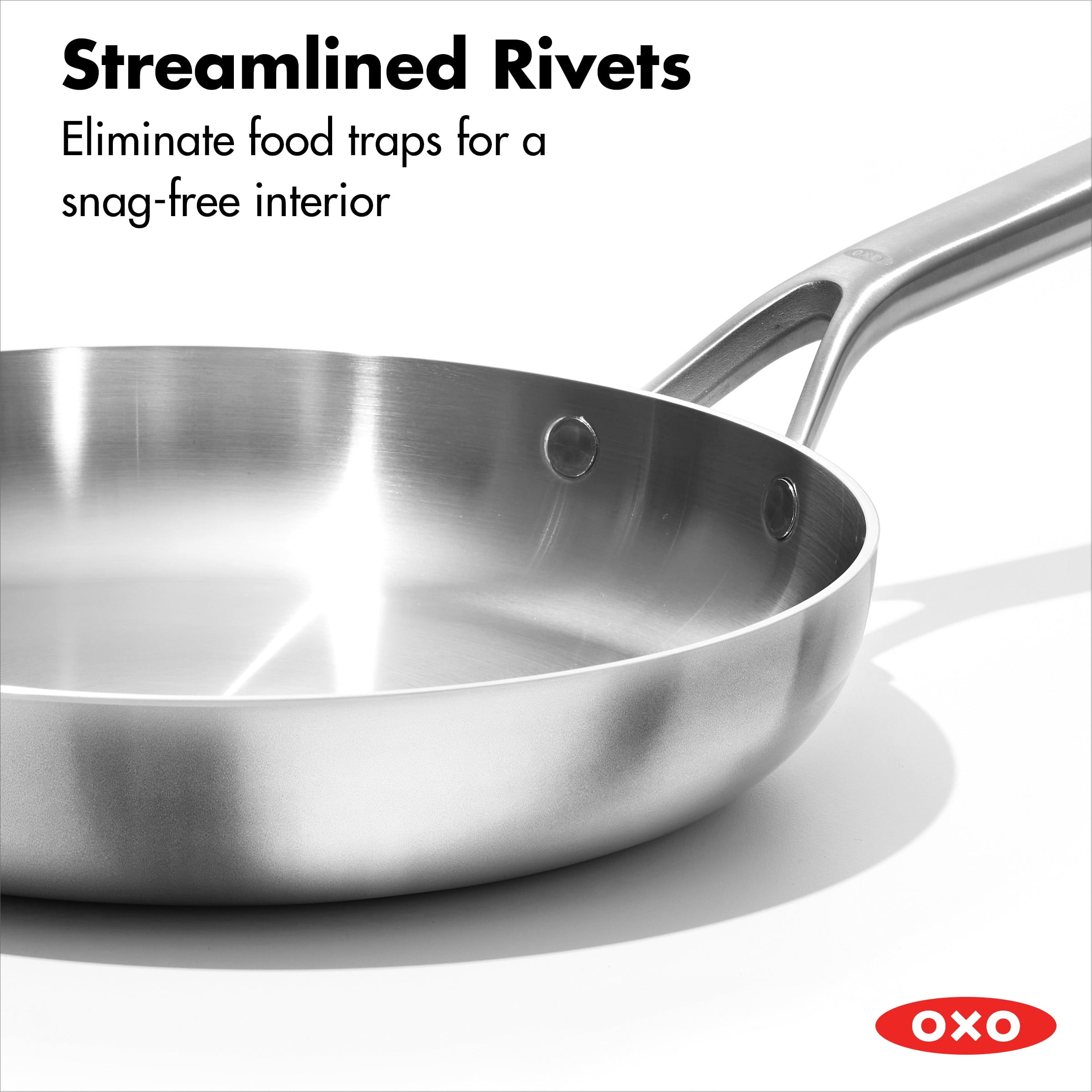Oxo 2pc Mira Tri-ply Stainless Steel Non-stick Frypan Set Silver : Target