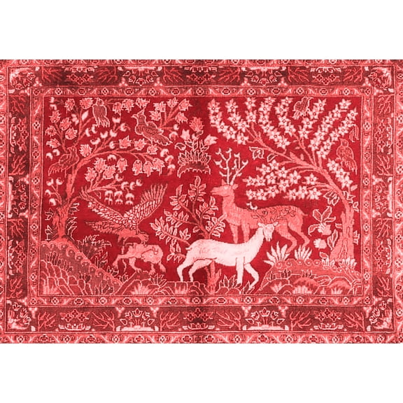 Ahgly Company Indoor Rectangle Persian Red Traditional Area Rugs, 5' x 7'