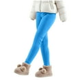 thumbnail image 2 of Girls Winter Leggings Kids Thick Warm Fleece Lined Legging Pants Elastic Waist Thermal Tights Blue 150, 2 of 3