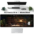 thumbnail image 4 of Desk Mat Forest Library Book Mouse Pad Big Vintage Aesthetic Desk Pad Flower Plant Black Extended Mouse Pad Large Gaming Mousepad XXL Keyboard Mouse Mat Desktop Mat Women Office Desk 31.5 X 11.8 in, 4 of 6
