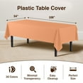 thumbnail image 2 of Exquisite Peach Disposable Tablecloths - Plastic Rectangle Tablecovers In Bulk 48 Pack - 54" Inch X 108", 2 of 7
