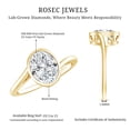 thumbnail image 6 of Rosec Jewels Lab Created Diamond 6x8 mm Oblong Engagement Ring - Ef -Vs Quality, 18K Yellow Gold, US 11.50, 6 of 9