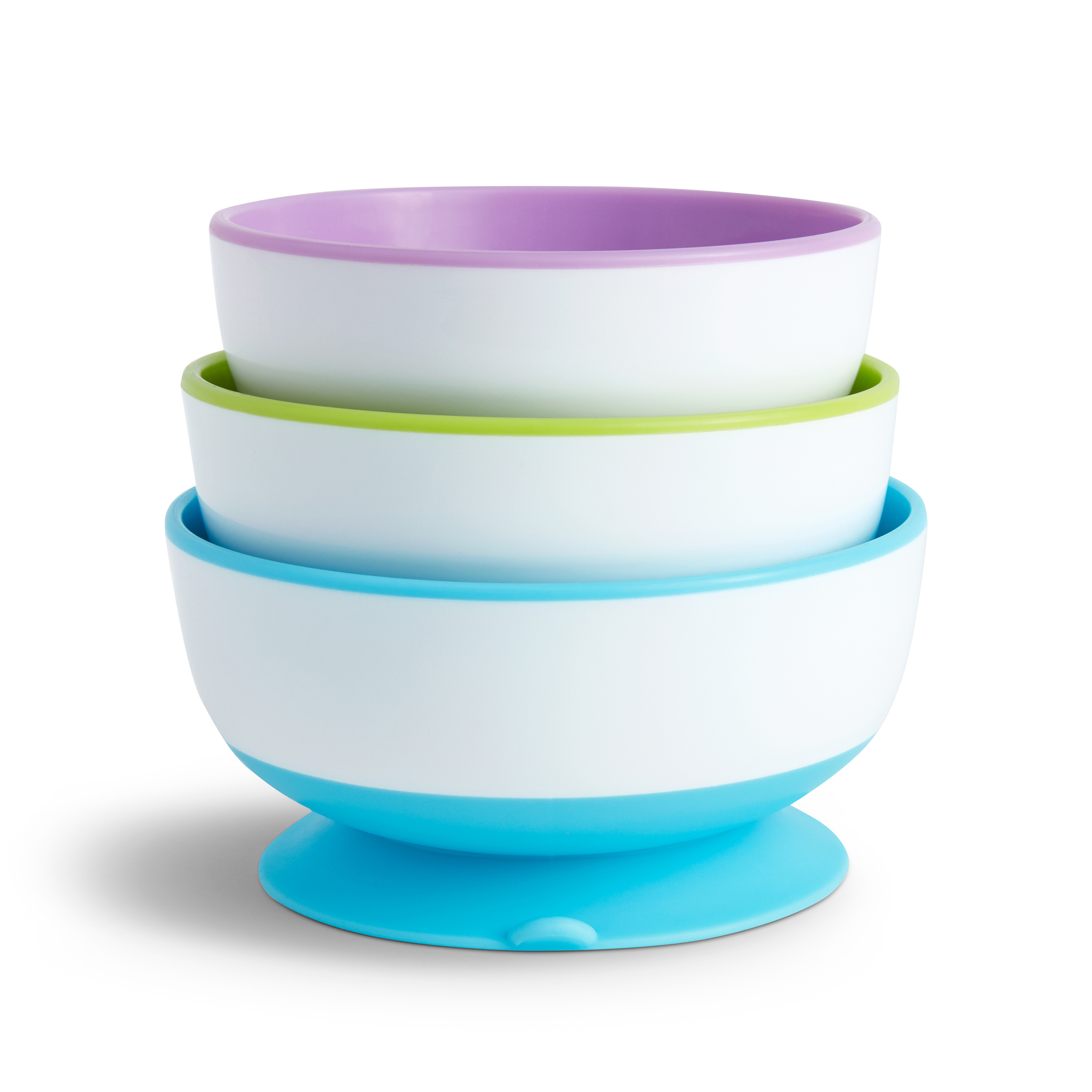 Munchkin® Stay Put Suction Round Bowls, Plastic, Multi-Color, 3 Pack - image 5 of 9