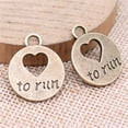 thumbnail image 2 of K-KED 140 Pcs Bronze Plated I Love Running Charms Pendant 22X18MM Diy Making A13326, 2 of 4