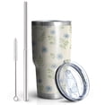 thumbnail image 2 of 30oz Pioneer Flower Floral Print Pattern Tumbler, Double Wall Vacuum Insulated Cup, BPA-Free Leak Proof Lid & Reusable Straws, Hot 12h, Cold 34h, 2 of 6