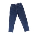 thumbnail image 2 of Pantalones de mujer hasta el tobillo de algodón elástico, pierna recta, cómodos, tiro alto, con bolsillos laterales, azul oscuro 29, 2 of 15
