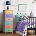 thumbnail image 2 of Sorbus 6-Drawer Fabric Dresser for Kids - Tall Storage Tower, Closet Organizer with Steel Frame & Wood Handles for Nursery, Playroom & Bedroom, Multi-Color Pastel, 2 of 6