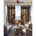 thumbnail image 4 of Blackout Curtains for Bedroom, Western Farmhouse Room Darkening Window Drapes for Living Room, Primitive Rustic Country Retro Texas Star Thermal Insulated Grommet Curtains, 27.5x39 inch, 2 Panels, 4 of 9