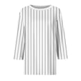 thumbnail image 5 of GceSteap Womens 3/4 Length Tee Shirts Work Solid Color Round Neck Tops Fashion Three Quarter Length Tunics Dressy Elbow Teen Girls Shirts Casual Blouses White L, 5 of 5