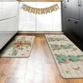 thumbnail image 6 of Happy Easter Kitchen Rugs Set of 2, Bunny Rabbit Pink Rose Flower Leaves Kitchen Mats Decor, Floral Vintage Floor Door Mat Home Decorations -17x29 and 17x47 Inch, 6 of 6