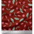 thumbnail image 1 of Soimoi Red Cotton Poplin Fabric Red Berries Fruits Decor Fabric Printed Yard 42 Inch Wide, 1 of 3
