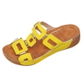 thumbnail image 2 of Otqutp Womens Wedge Sandals Geometric Cutout Decorative Straps Open Toe Casual Shoes Summer Non-Slip Beach Hiking Slippers, 2 of 8