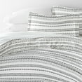 thumbnail image 4 of Noble Linens Light Gray Geo Threads Pattern 3-Piece Duvet Cover Set, Full/Queen, 4 of 10