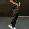 thumbnail image 5 of Stamzod Summer Satin Cargo Pants Women Solid Color Casual Lightweight Joggers with Pocket Workout Jogging Pants for Women Black XXL, 5 of 5