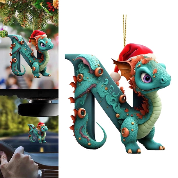 Colgantes Dragón Con Forma Letra Acrílica Navideña Exquisitos para Fiesta Navidad