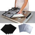 thumbnail image 2 of 4 Pcs Square Foil Gas Hob Protector Liner Reusable Easy Clean Protection Pad, 2 of 7