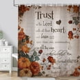 thumbnail image 4 of Fall Pumpkin Flower Shower Curtain, Autumn Thanksgiving Harvest Shower Curtains for Bathroom, Motivational Inspirational Quotes Christian Bible Verses Scripture Bath Accessories Decor Fabric 70X70in, 4 of 6