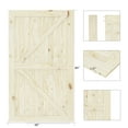 thumbnail image 4 of BELLEZE 48 Inch DIY Sliding Interior Barn Door, Farmhouse - Unfinished, 4 of 6