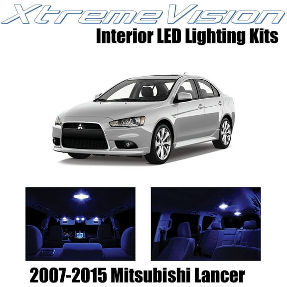 XtremeVision Interior LED for Mitsubishi Evo Lancer 2007-2015 8 pcs Blue Interior LED Kit Installation Tool