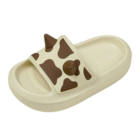 

Quealent Little Kid Girls Shoes Toddler Girl Slippers Size 8 Home Slippers for Children Kids Children Cow Slippers Girls Size 3 Ballerina Slippers Khaki 12