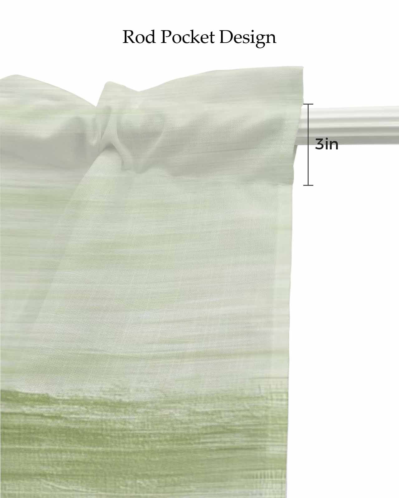 Green Kitchen Valances for Windows Farmhouse Linen Window Valance Curtain for Living Room Window Treatment Ombre Modern Oil Painting Aesthetics Abstract Art Valance Rod Pocket Topper, 42 x 18 Inch