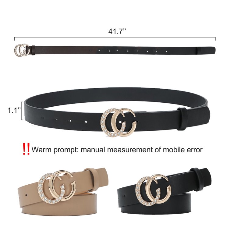 4299 2pcs Adjustable Womens Belts For Jeans Dresses Slim Leather Stretch JASGOOD Leather Skinny Belts for Women Plus Size Ladies Thin  main image 4