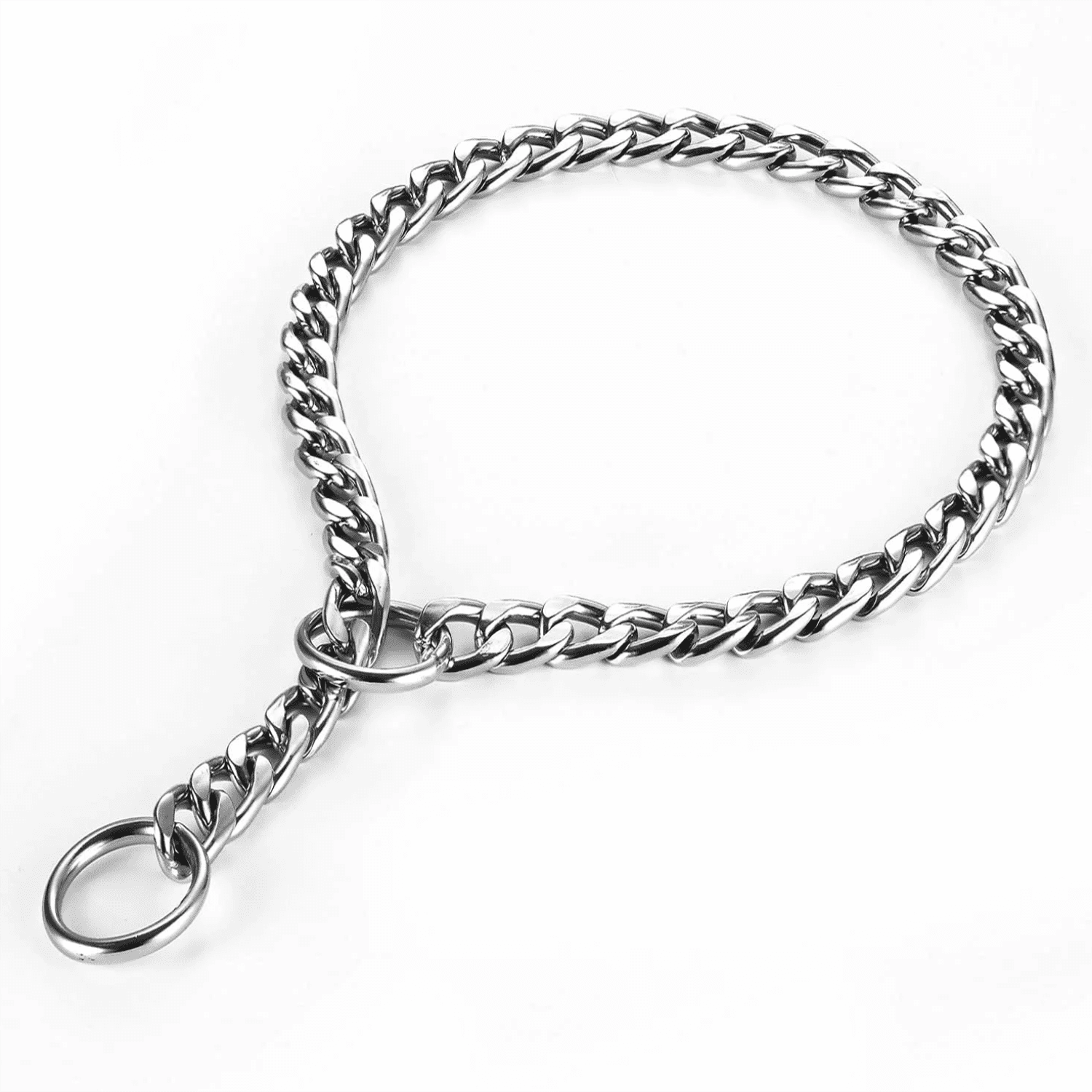 Pefilos 21" Chain Dog Training Choke Collar for Small Medium Dogs, 304 Stainless Steel, 3.5 mm, Adjustbale from 18" to 22", Silver Pefilos 21" Chain Dog Training Choke Collar for Small Medium Dogs, 304 Stainless Steel, 3.5 mm, Adjustbale from 18" to 22", Silver