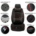 thumbnail image 2 of Maidao Car Seat Covers Leather Set for Nissan for Quest 2004-2009 5 Seats Compatible Airbag Water Resistant Front Rear Cushion Protector with Pillow Black, 2 of 8