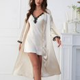 thumbnail image 3 of Camisón Sexy de algodón Gibobby 2023 Beige S 2 piezas Lencería Satén Chemise ropa de dormir, 3 of 4