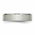 thumbnail image 3 of Titanium Beveled Edge 6mm Stone and Brushed Band Ring 7.5 Size, 3 of 6
