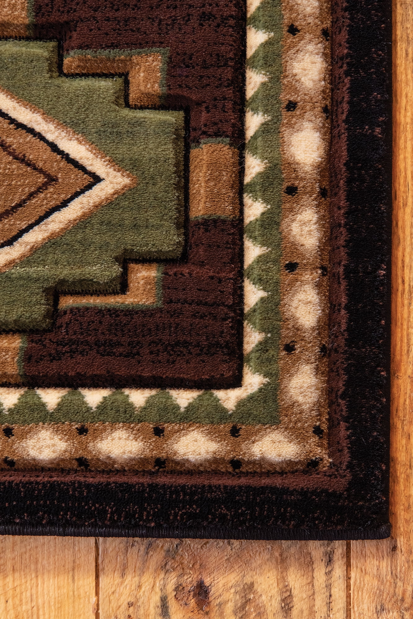 United Weavers Rustic Forest Aztec Diamond Multi Hand-Carved Area Rug or Runner