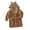 Brown, variant on LLYWEY Girls Fleece Hooded Robe Toddler Soft Warm Fuzzy Bathrobe Kids Solid Color Long Sleeve Bath Robes with Belt Sleepwear Brown 18 Months