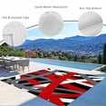 thumbnail image 3 of Red Black Geometric Outdoor Rug for Patio/Deck/Porch, Non-Slip Large Area Rug 5 x 8 Ft, Modern Art Abstract Grey Line Indoor Outdoor Rugs Washable Area Rugs, Reversible Camping Rug Carpet Runner, 3 of 8