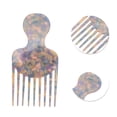 thumbnail image 2 of Unique Bargains 1 Pc Round Handle Marble Hair Insert Comb Purple Acetate Sheet, 2 of 5