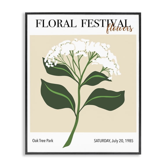 Stupell Industries Eclectic Retro Floral Festival Black Framed Giclee Art, 11 x 14, by Regina Moore