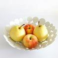 thumbnail image 2 of OUNONA White Iron Fruit Basket with Hollow Round Pattern and Petal Design for Elegant and Stylish Fruit Storage, 2 of 6