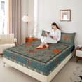thumbnail image 3 of jejeloiu Retro Bohemian Queen Sheets For Men Women,Retro Mandala Queen Sheet Sets,Sage Green,4-Piece,1 Flat Sheet, 1 Fitted Sheet and 2 Pillowcases, 3 of 6