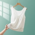 thumbnail image 2 of Ashirexll Tank Tops for Women Fashion Summer Casual Solid Color Loose Round Neck Tank with Built in Bra, 2 of 6