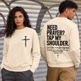 thumbnail image 2 of If You Need Prayer Tap My Shoulder Sweatshirt Bible Verse Christian Shirts For Women Men Jesus Hoodie, 2 of 6
