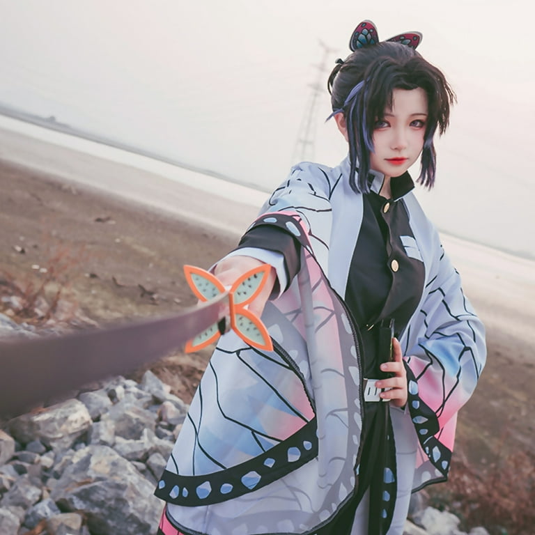Anime Cosplay Costumes Adult Kimono Set Women Robe Kochou Shinobu Costume  Halloween Kimono Outfit for Womens Girls