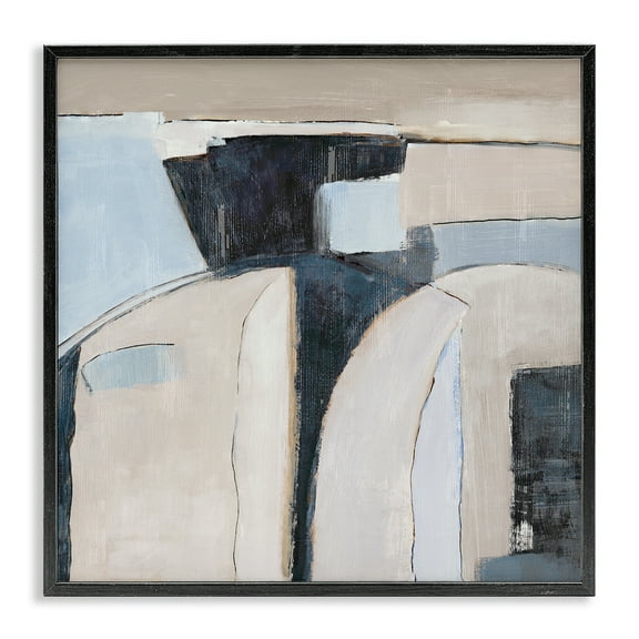 Stupell Industries Southwestern Beige & Grey Abstract Painting Black Framed Art Print Wall Art, 12 x 12
