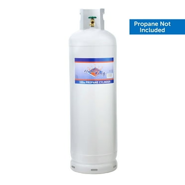Flame King 100LB Empty Steel Propane Tank, Propane Cylinder with POL Valve and Collar, White